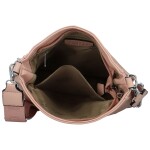 Trendy dámská koženková crossbody kabelka Candelis, růžová