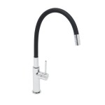 Dřezová baterie SAT se silikonovým ramínkem černá/chrom SATBSD290C SATBSD290C