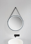 CERANO - Koupelnové LED zrcadlo Rotondo, kovový rám - černá matná - Ø 60 CER-NT2805Y-60