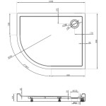 MEXEN - Flow+ Sprchová vanička čtvrtkruh asymetrická pravá 100 x 80, bílá lesk 46Q108010RH