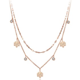 Ocelový náhrdelník Mia Rose Gold - chirurgická ocel, zirkon, Zlatá 38 cm + 5 cm (prodloužení)