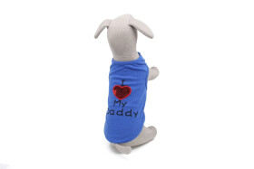 Daddy letní tričko pro psa Barva: Modrá, Délka zad (cm): 25, Obvod hrudníku: 33 - 38 cm