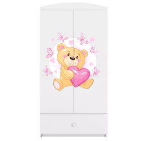 Skříň Babydreams bílá - Medvídek s motýlky