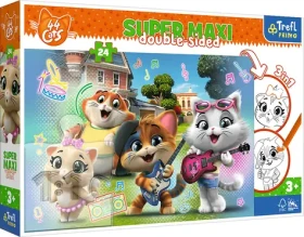 Trefl - Puzzle - Oboustranné puzzle 44 koček SUPER MAXI