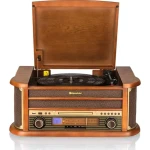 ROADSTAR HIF-1993BT hnědá / Gramofon / 33 45 78 RPM / 40 W / AM FM / CD / USB / dálkový ovladač (7621800032126)