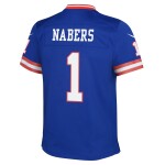Nike Dětský dres New York Giants NFL Malik Nabers #1 Game Throwback Modrá (YOUTH)