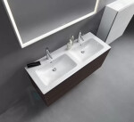 DURAVIT - ME by Starck Dvojumyvadlo nábytkové 1300x490 mm, s přepadem, 2 otvory pro baterie, WonderGliss, bílá 23361300001