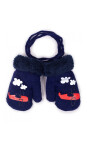 Chlapecké rukavice RED-011C Kožešina se šňůrkou směs barev 10 cm