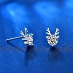Royal Fashion stříbrné náušnice HA-XEZ006-SILVER-MOISSANITE