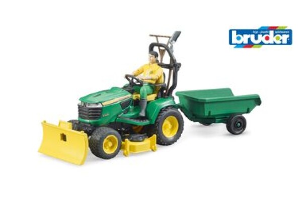 Bruder 62104 BWORLD Zahradní traktor John Deere X949 s figurkou a příslušenstvím