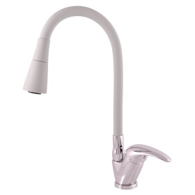RAV Slezák - SÁZAVA - Dřezová baterie s flexibilním ramínkem, Chrom/Šedá, 3,8" SA006.0/13S