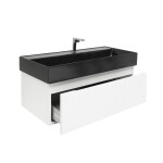 Koupelnová skříňka s baterií a umyvadlem SAT Evolution 1 98x30x44,8 cm bílá mat SATEVO100WMU2BBA SATEVO100WMU2BBA