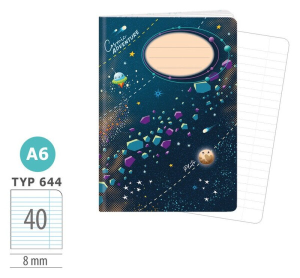 Školní sešit A6, 40 listů, typ 644 Cosmic adventure
