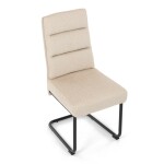 Židle jídelní, taštičkové pružiny v sedáku, madlo na opěráku, krémová látka, černý kov