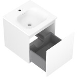 MEXEN/S - Orio koupelnová skříňka 45 cm s umyvadlem Vela, 1 šuplík, bílá mat 91A10-04547-1-BF01-W23M01