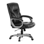 Kancelářské křeslo, černá ekokůže, plastový kříž, houpací mechanismus