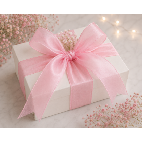 Cake star organzová stuha světle růžová šířka 6 cm