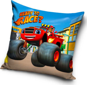 Povlak na polštářek Plamínek a Čtyřkoláci Závod Začíná