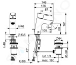 HANSA - Vantis Style Elektronická umyvadlová baterie, bateriové napájení, matná černá 5460220933