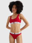 Dámská tanga TOMMY 85 STRETCH COTTON LOGO THONG UW0UW02198XCN červená TOMMY Hilfiger