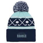 Outerstuff Dětská batolecí zimní čepice Seattle Kraken NHL Face-Off Cuff Pom