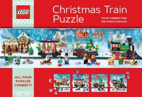 DVĚDĚTI Chronicle Books Puzzle LEGO® Vánoční puzzle vlak 4x100 dílků