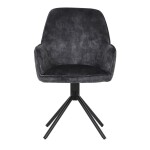Židle jídelní a konferenční, černá látka v dekoru žíhaného sametu, kovové černé nohy