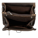 Malá pánská kožená taška na opasek Yolande Green Wood tmavě hnědá