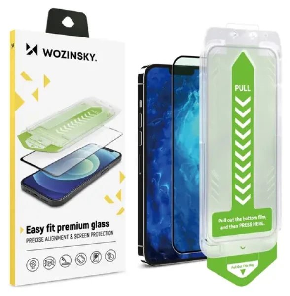 Wozinsky Premium Glass s instalačním rámečkem černá / Ochranné sklo / Apple iPhone 14 Plus / 9H