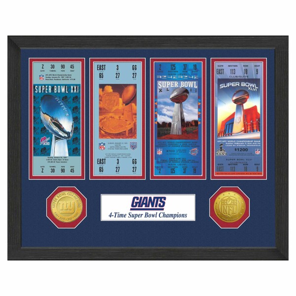 Obraz New York Giants NFL Super Bowl Tickets Bronze Coins