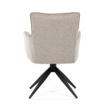 Židle jídelní, taštičkové pružiny v sedáku, 180° otočný mechanismus, lanýžová voděodolná látka, černý kov