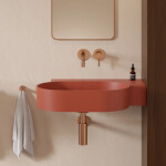 OMNIRES - OVO M+ umyvadlo na desku/závěsné - pravé, 64 x 44 cm, terracotta mat; OVO645UWPTE