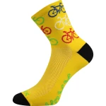 VOXX Ponožky cyklistické RALF X obrázkové BIKE ŽLUTÉ 35-38 116835