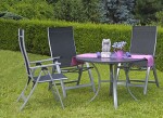 Sun garden LONDON zahradní polohovací křeslo hliníkové - stříbrné + černé
