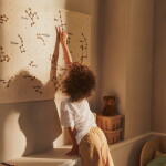 Ferm Living Nástěnná textilní mapa souhvězdí Constellation Undyed, béžová barva, textil