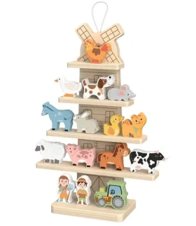 2KIDS TOYS Závěsný mlýn se zvířátky Farma / Dřevěná didaktická hračka / od 1,5 let / FSC certifikované dřevo (2D98300)