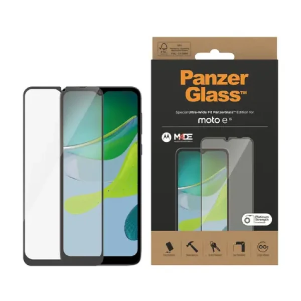 PanzerGlass Tvrzené sklo UWF pro Motorola Moto E13 černá (6576)