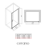 CERANO - Sprchové otočné dveře Porte L/P - 8 mm - černá matná, grafitové sklo - 100x195 CER-8050BD7247