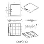 CERANO - Sprchová vanička čtvercová Loro - litý mramor - tmavě šedá - 90x90x3,5 CER-8050BD80370