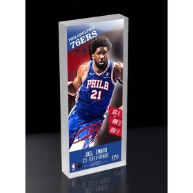 Obraz Philadelphia 76ers NBA Joel Embiid Player Ticket 3D Block Art