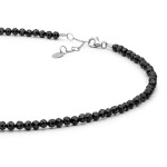 Stříbrný náhrdelník Osyth - spinel, stříbro 925/1000, Černá 44 cm + 3 cm (prodloužení)