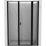 MEXEN/S - Mist L sprchové dveře křídlové pravé 155, černý okraj, černá 8A4L-155-001-70-70-P