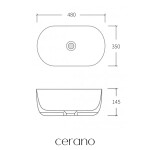 CERANO - Umyvadlo keramické Deno - na desku - bílá lesklá - 48x35 CER-428419