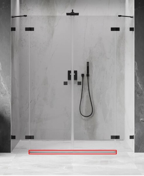 MEXEN - LUNAR prahová lišta rovná 200 cm černá 830-03-70