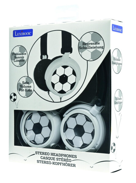 Lexibook skládací drátová sluchátka Fotbal s limitem hlasitosti - Alltoys Lexibook