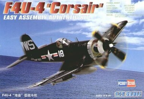 Hobby Boss slepovací model letadla F4U 4 Corsair 1:72