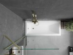 MEXEN/S - Next vanová zástěna FIX 90 x 150, transparent, zlatá kartáčovaná 895-090-000-00-00-55