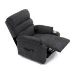 Křeslo polohovací elektrické, 1 motor, šedá látka, bezdrátové nabíjení pro mobilní telefon