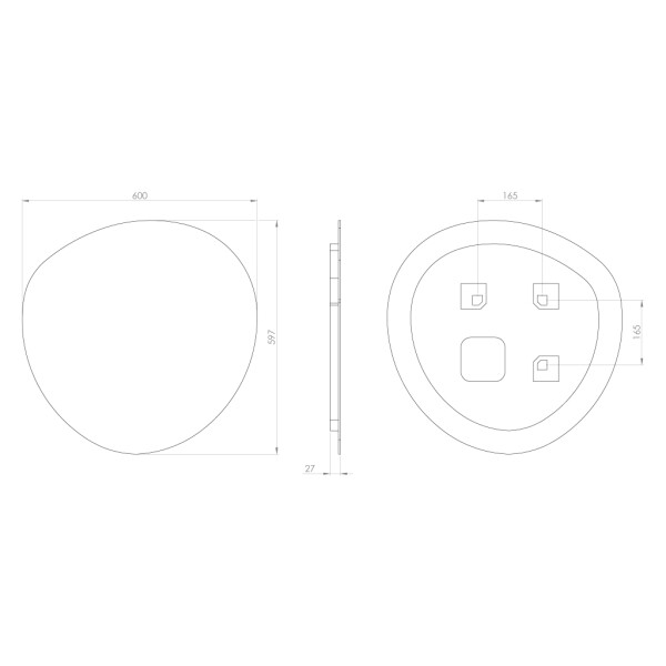 SAPHO - STEN zrcadlo s LED podsvícením 60x60cm NA260