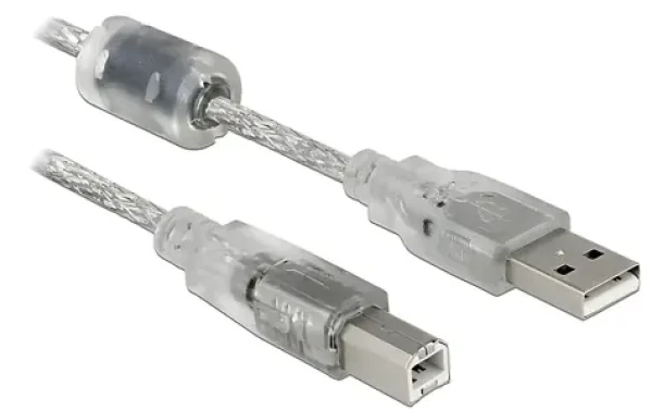 DeLock kabel USB 2.0 Typ-A - Typ-B transparentní / Kabel / 2 m (83894)